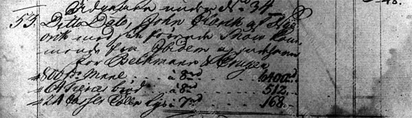 Christiansted, St. Croix, custom journal, January 18, 1766, John Clark importing goods for Beekman & Cruger