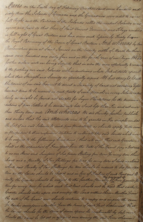 James Hamilton, purchase of Lot No. 18 on Bequia 2