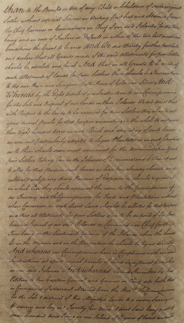 James Hamilton, purchase of Lot No. 18 on Bequia 3