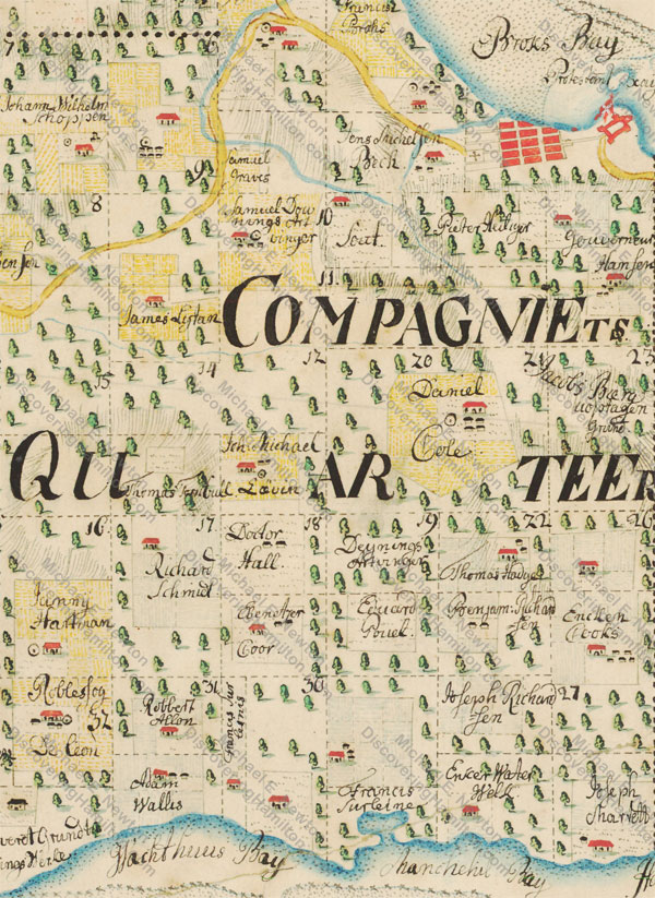 Johan Cronenberg map of St. Croix, ca. 1750, Company's Quarter