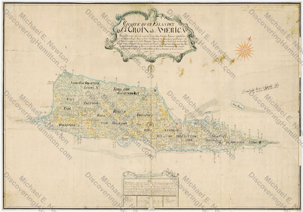 Johan Cronenberg map of St. Croix, ca. 1750