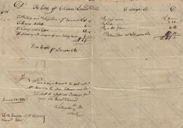 Lillingston Iles 1758 account submitted in 1769