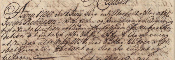 James Ash purchases No. 46 Queens Quarter, June 1750