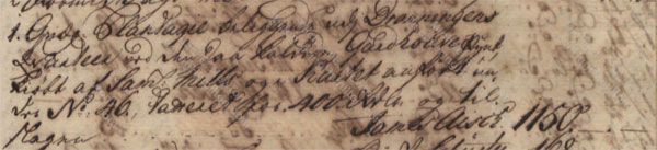 James Ash purchases No. 46 Queens Quarter, June 1750