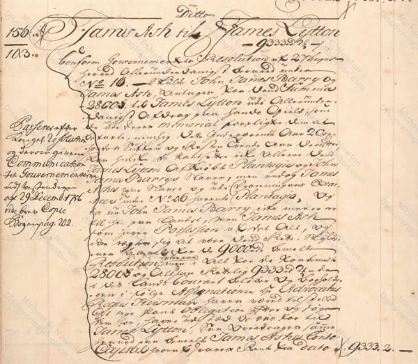 James Ash assumes 9,333 rigsdalers of debt from James Lytton in 1756