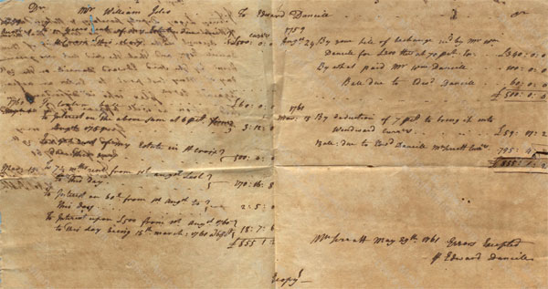 William Iles account with Edward Daniel