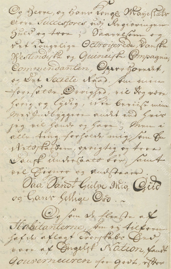 St. Croix Oaths of Allegiance, 1745