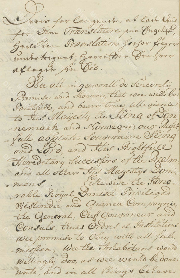 St. Croix Oaths of Allegiance, 1745