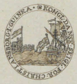 Stamp from Christianborg in Guinea, Africa